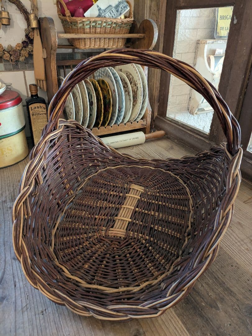 アンティーク　フラワーバスケット　花かご
