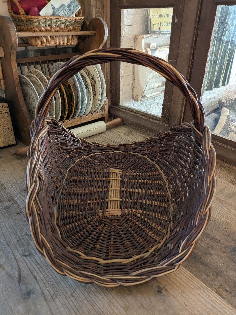 アンティーク　フラワーバスケット　花かご