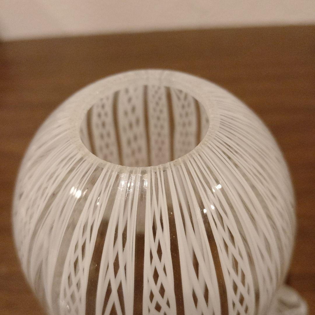 ベネチアンガラス　ムラノ　MURANO　ランプシェード　白　レース　インテリア
