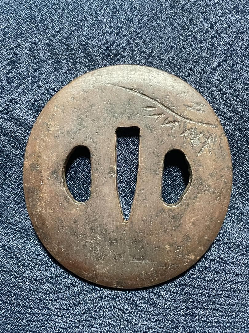 目貫 風神雷神図 金色絵 金具 留め具 武具 武装 日本刀 印籠 緒締め