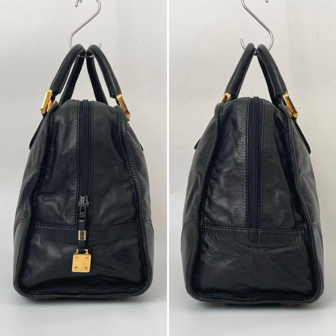 【極美品】ロエベ アマソナ32 ミニボストン アナグラム レザー 黒