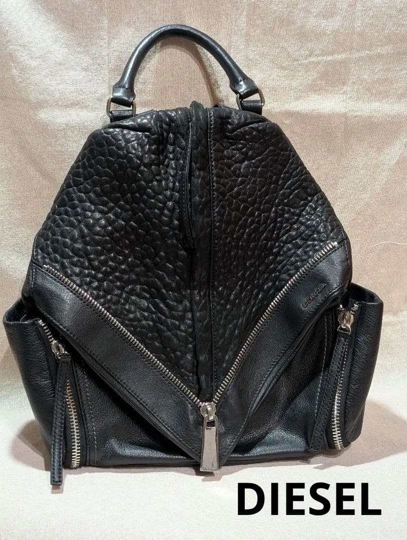 DIESEL ディーゼル LE-ZIPPER MHONIC リュック　ブラック