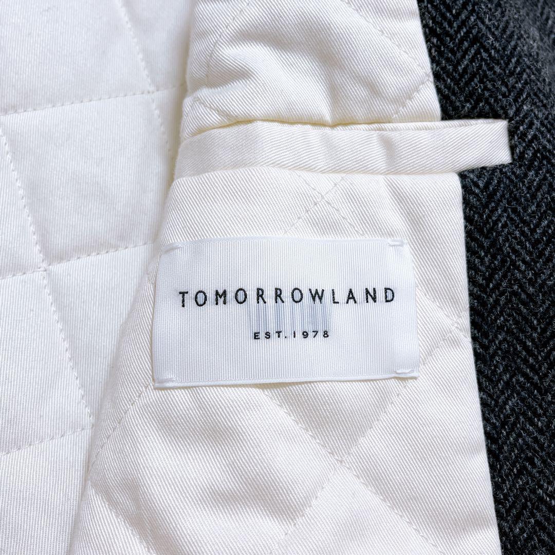 美品✨ トゥモローランド ステンカラーコート ヘリンボーン ウール L グレー