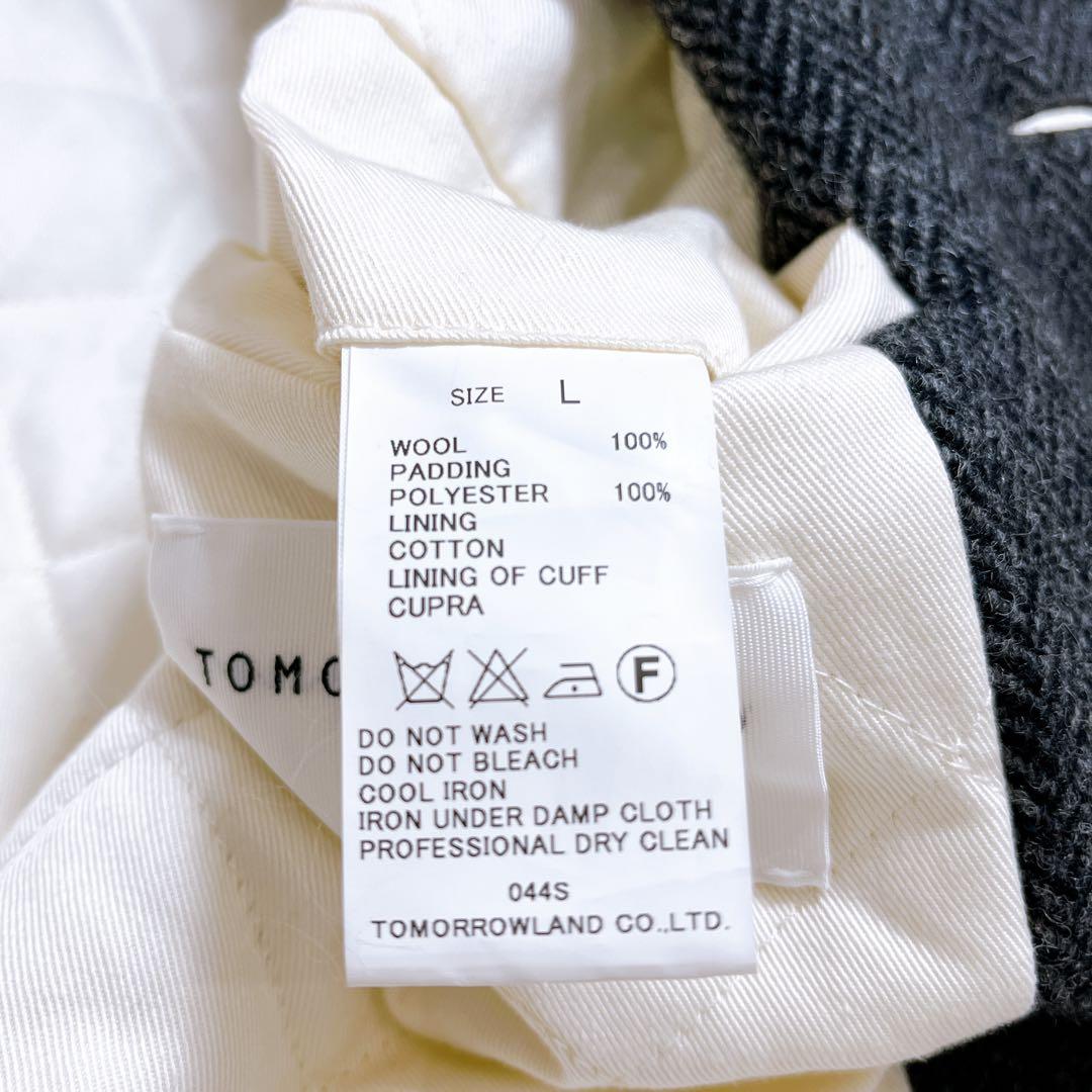 美品✨ トゥモローランド ステンカラーコート ヘリンボーン ウール L グレー