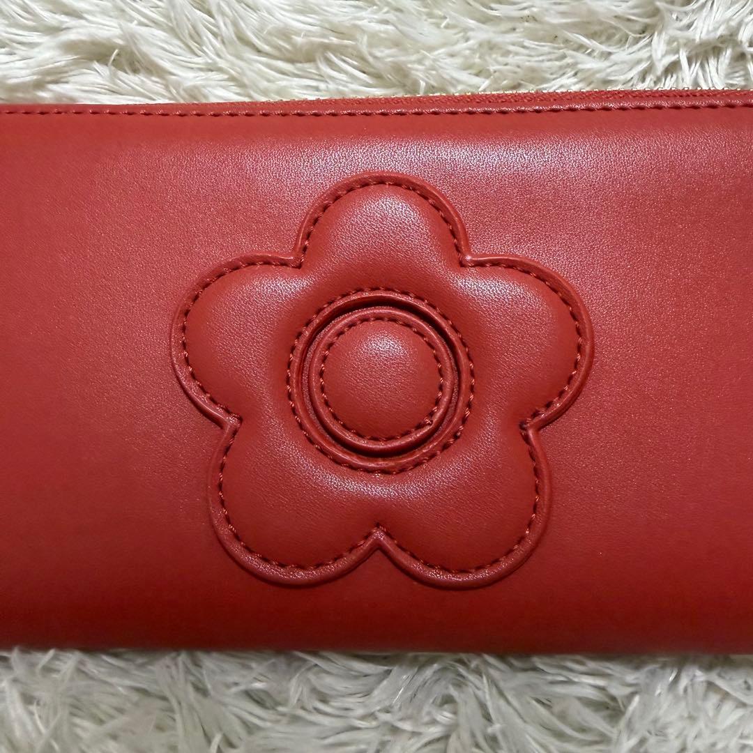 未使用✨マリークワント　テラコッタ　長財布　家計簿管理　薄型　ケース　L字