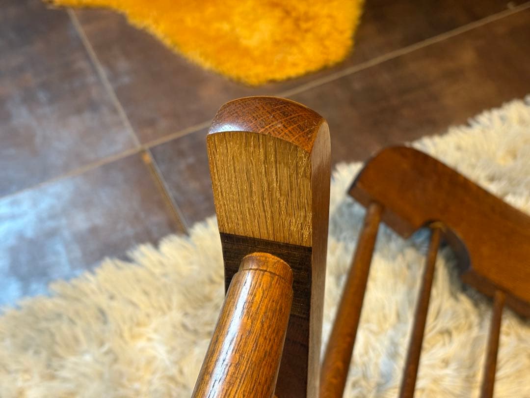 ①飛騨産業 キツツキマーク ロッキングチェア ダイニングチェア ビンテージ nG