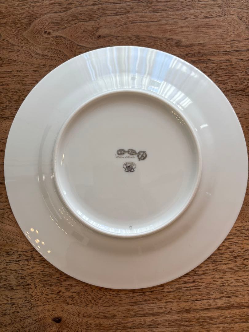 HERMES エルメス シェーヌダンクル プラチナ 皿 プレート 22.5cm