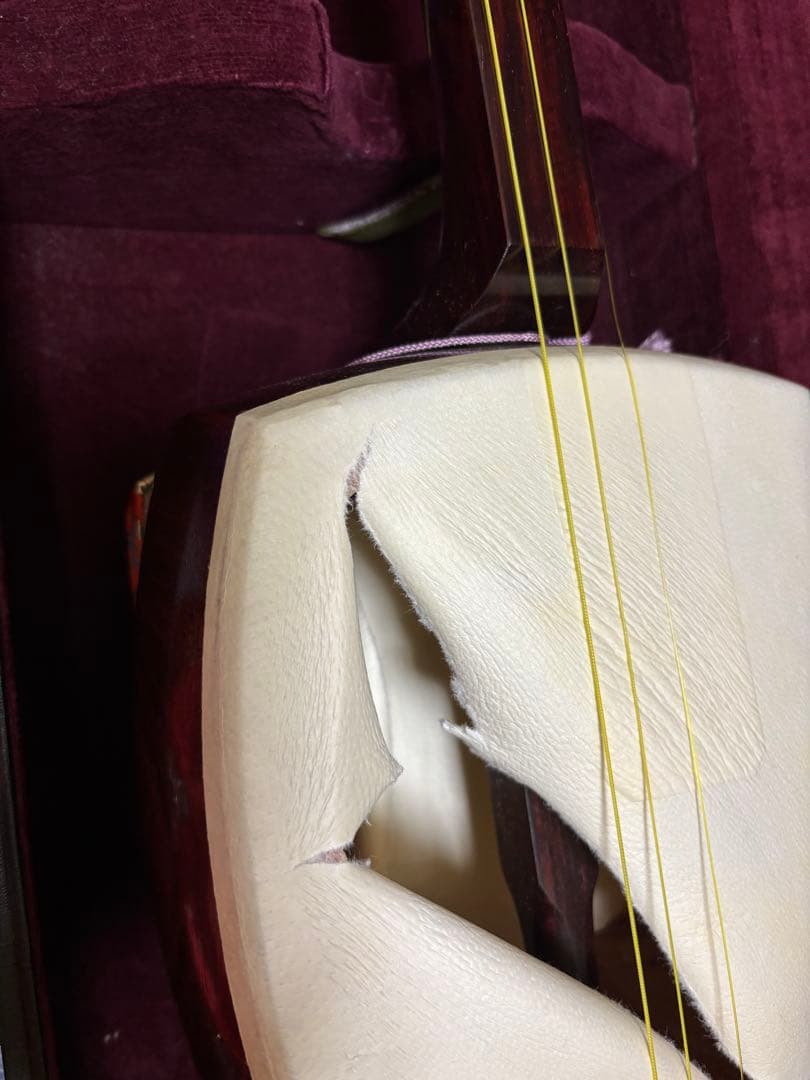 三味線 本体 青色 木製 3弦 ケース付き ×2