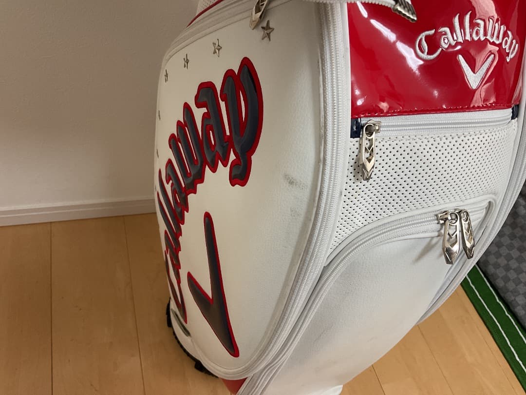 キャロウェイ　Callaway キャディバッグ　白赤青　中古品