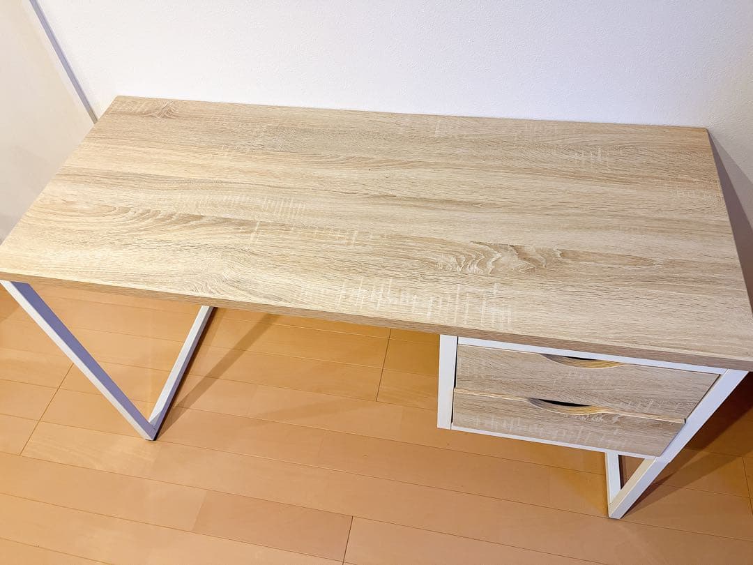 デスク パソコンデスク Norzy ナチュラル 幅120cm 引き出し付き