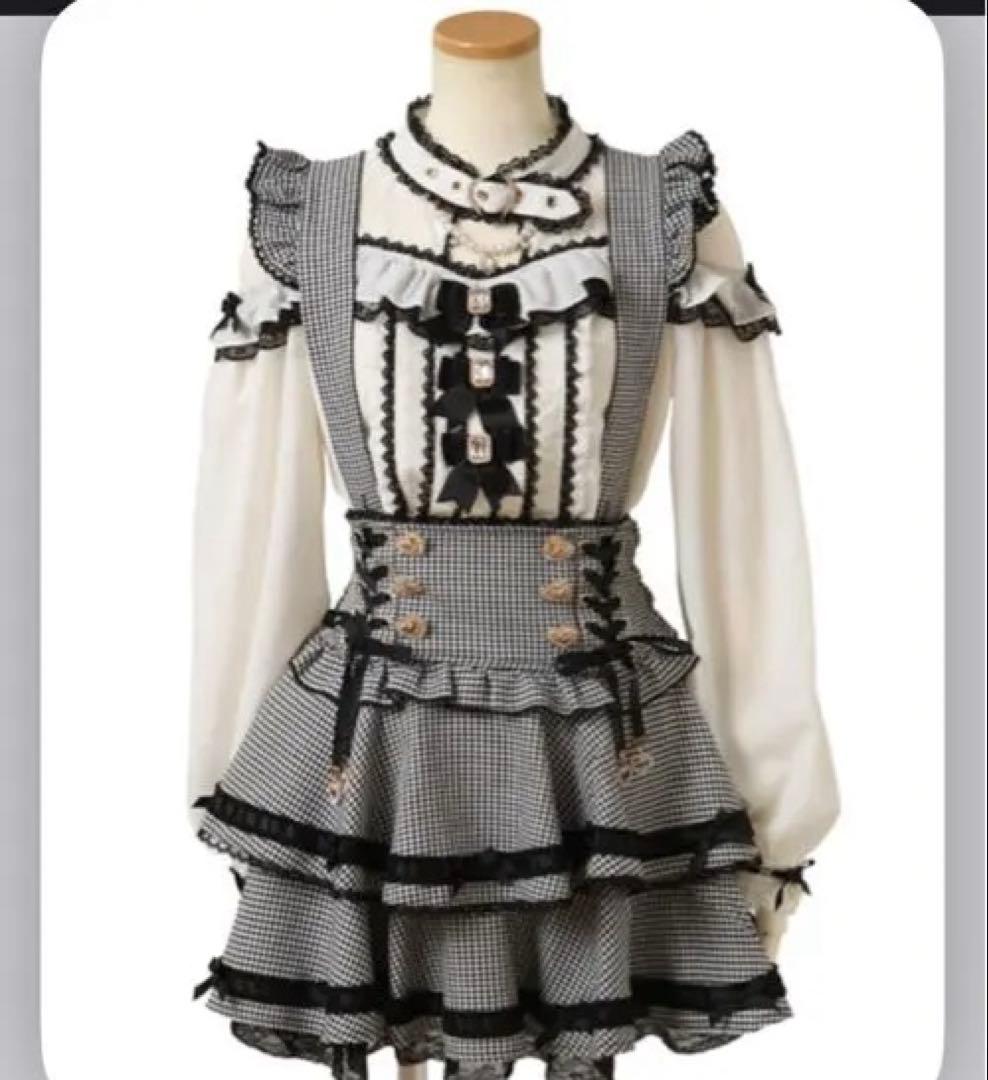 リズリサ はしごリボンチェックティアードスカパン - メルカリ