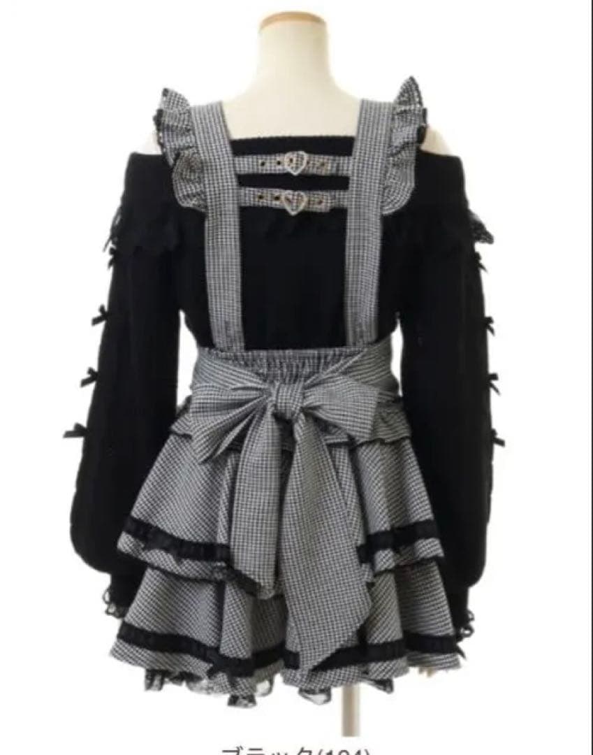 リズリサ はしごリボンチェックティアードスカパン - メルカリ