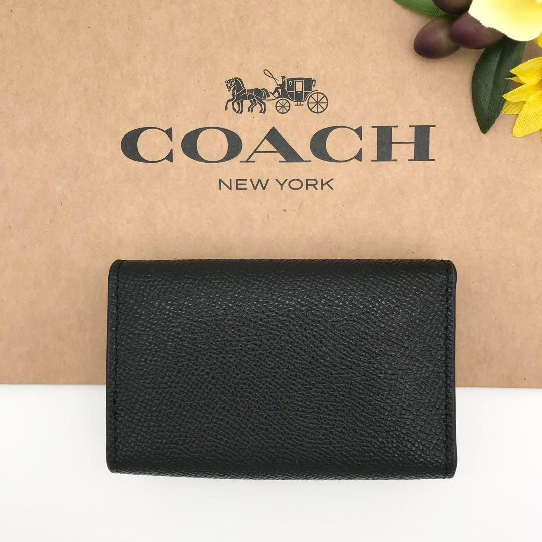 COACH 大人気！！ ファイブリング キーケース ブラック キーリング 新品