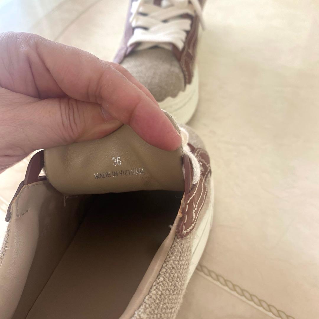 Chloé ⭐︎クロエ⭐︎本物ベージュ ブラウン　スニーカー36 ウッディローレン