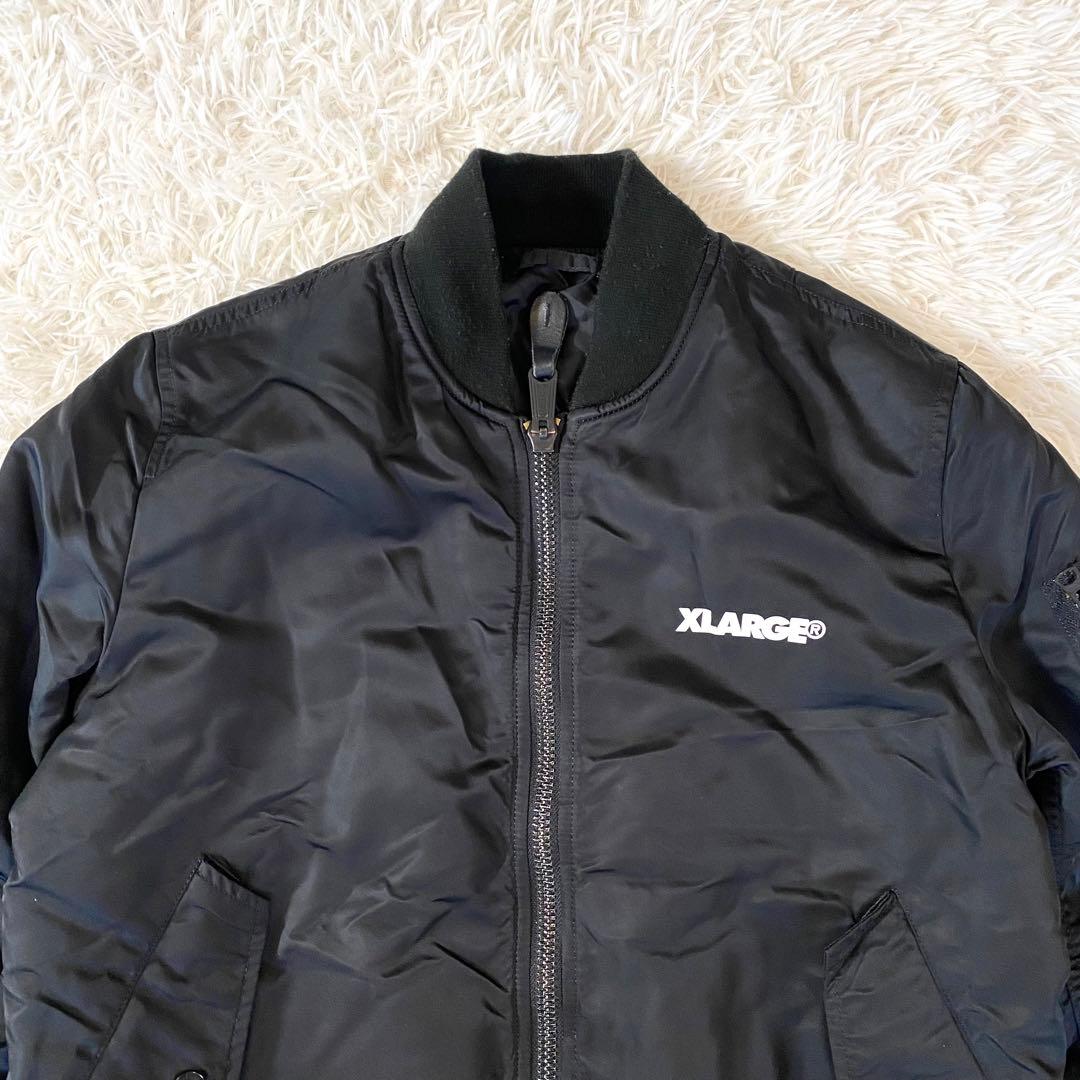 美品 XLARGE ALPHA コラボ MA-1 リバーシブル バックプリント - メルカリ