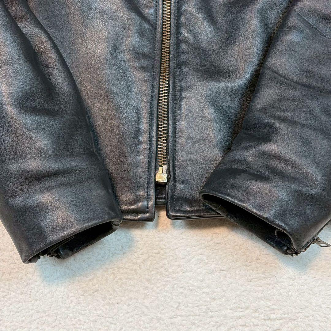 SIZE46 VANSON ENF ライダースジャケット ブラック 大きいサイズ