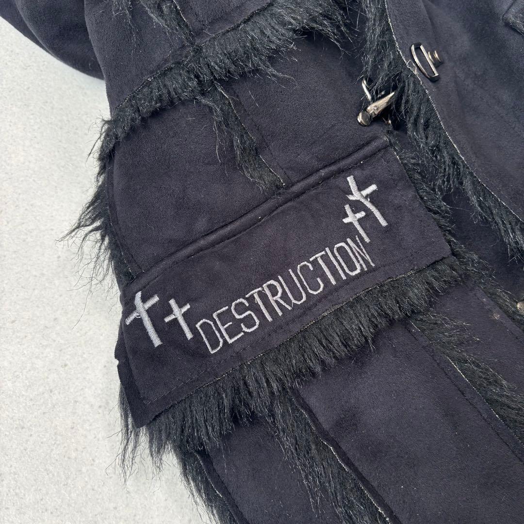 GHOST OF HARLEM fur fire men coat Y2K 平成