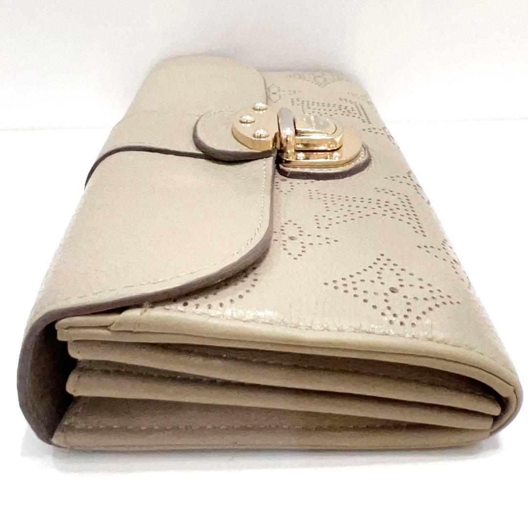 ルイヴィトン マヒナ ポルトフォイユ イリス 長財布 ベージュ M58088