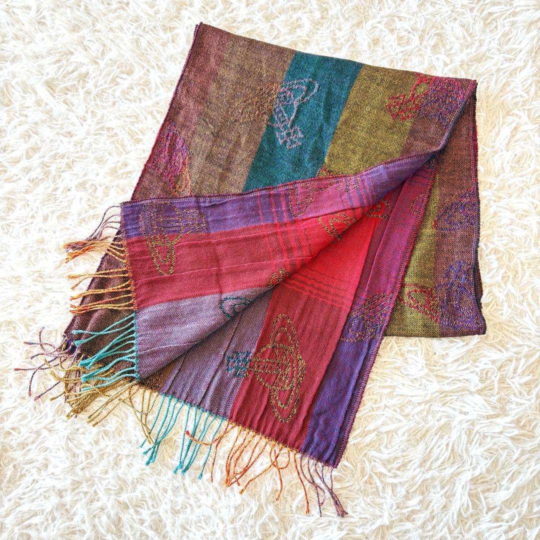 Vivienne Westwood ストール ジャガード オーブ マルチカラー