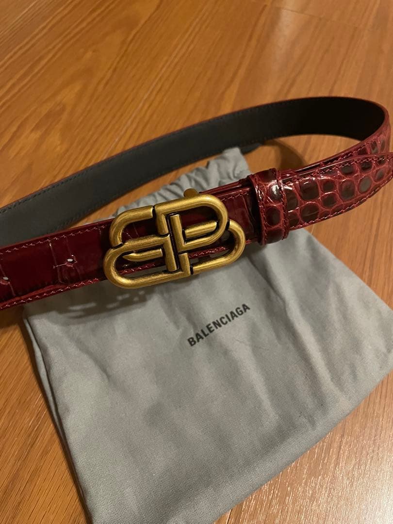 BALENCIAGA バレンシアガ ベルト BBロゴ バックル クロコ