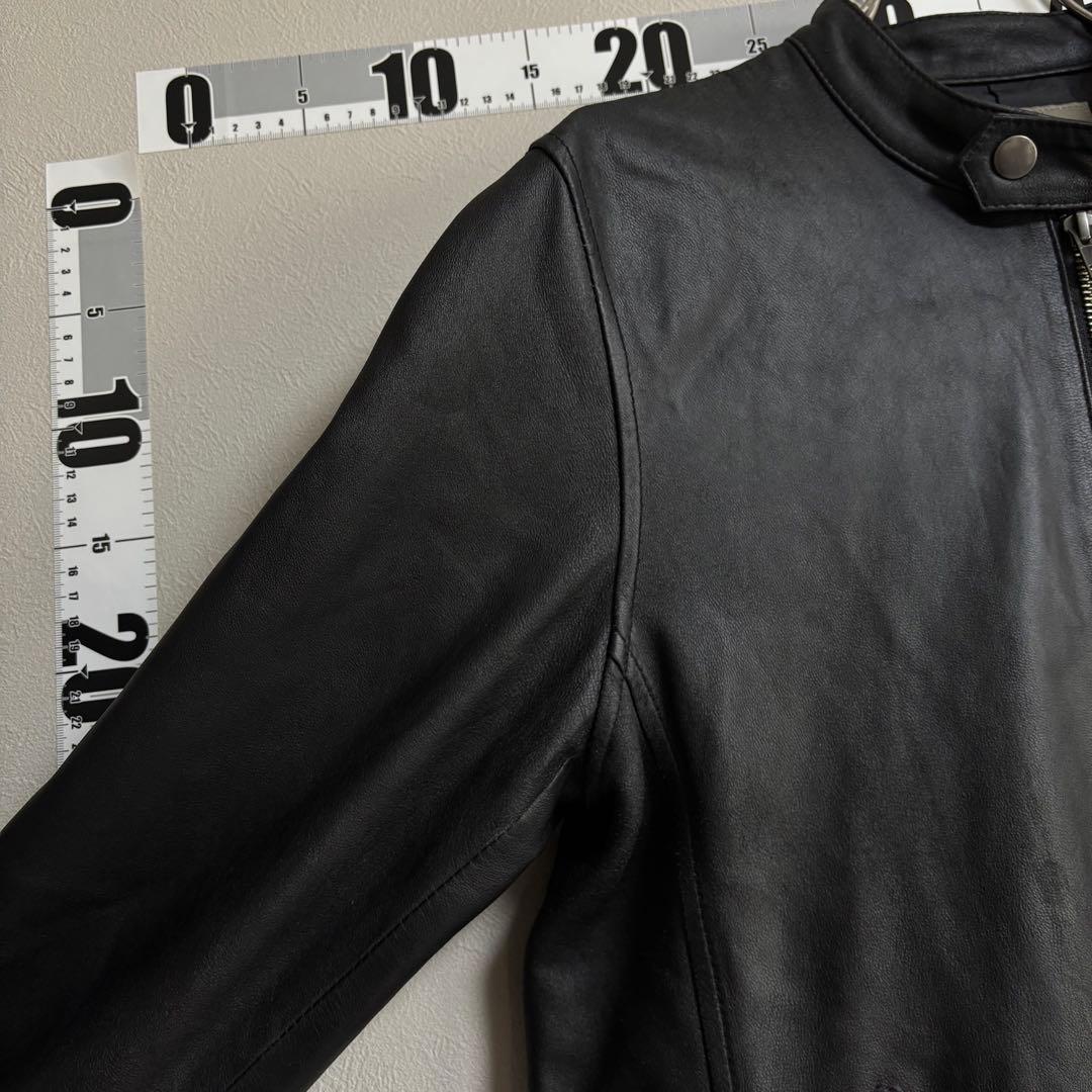 UNITED ARROWS ラムレザー シングルライダースジャケット 黒 L