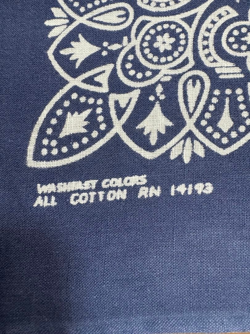 ヴィンテージバンダナ クロス柄 ショベル柄 rn14193 ネイビー 今市