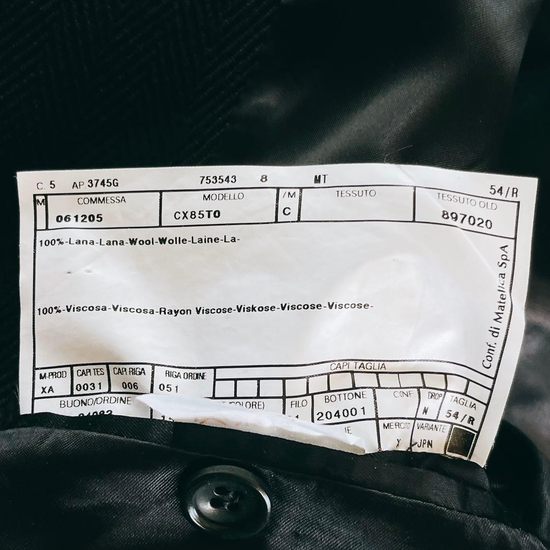 希少サイズ✨【アルマーニコレツォーニ】ロング チェスターコート ウール 黒54