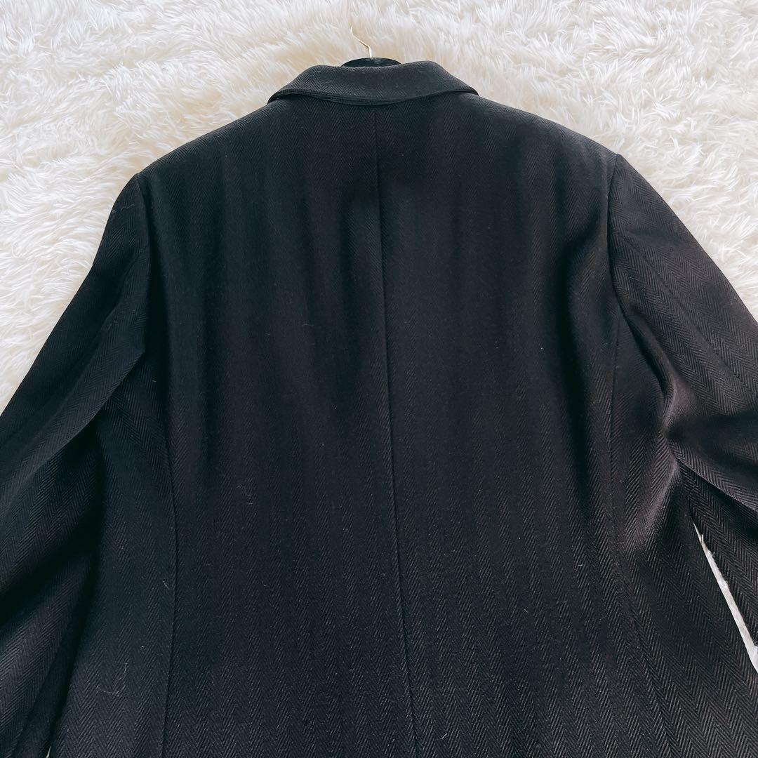 希少サイズ✨【アルマーニコレツォーニ】ロング チェスターコート ウール 黒54