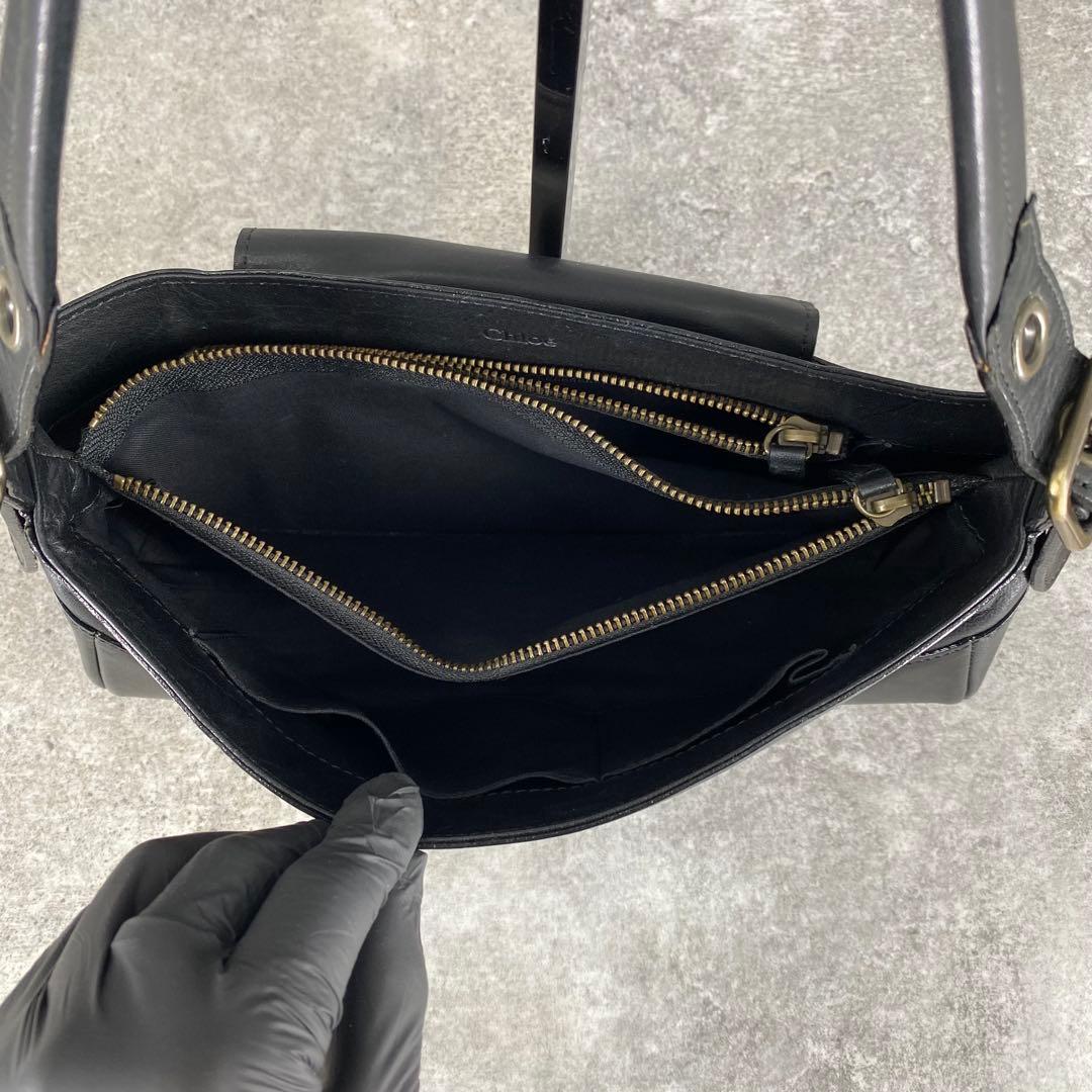 y2k Chloe leather one-shoulder bag black Chloe