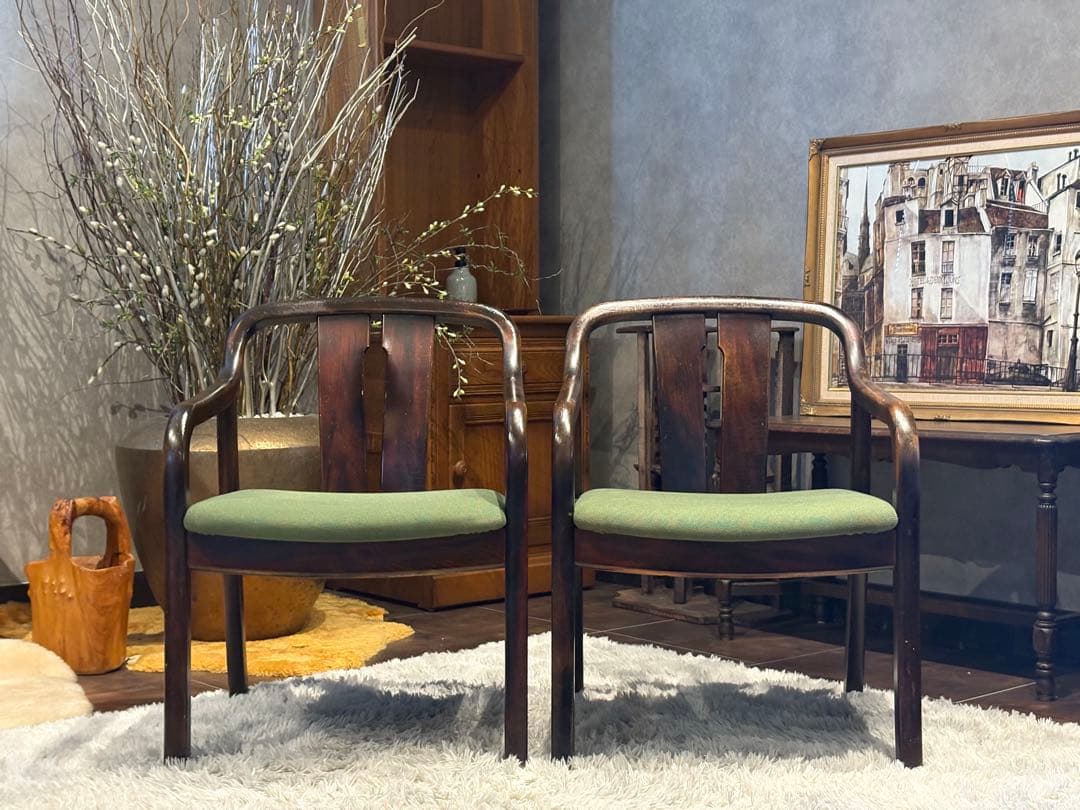 ②karimoku カリモク　アームチェア　ダイニングチェア　ビンテージ　IZ