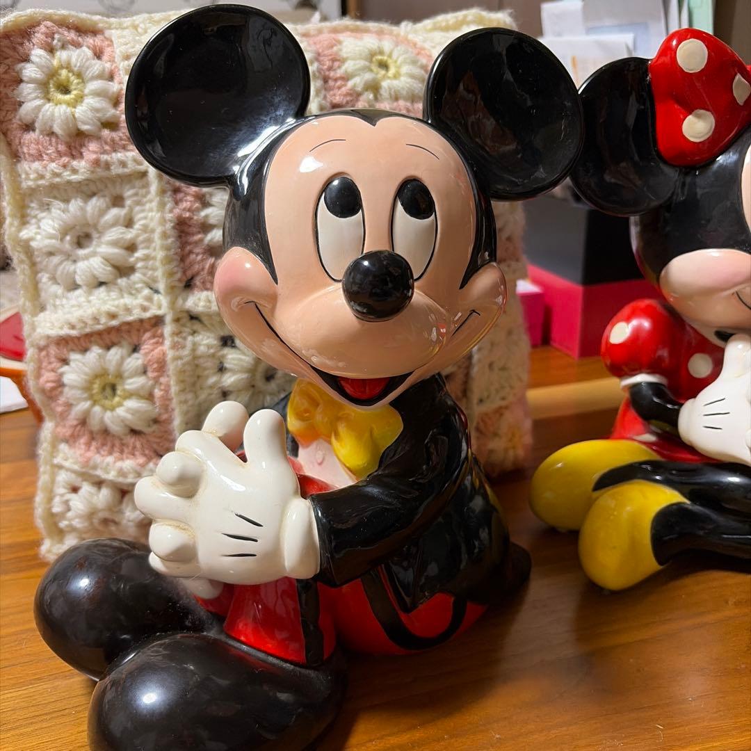 ディズニー　ミッキー　ミニー 陶器　特大　フィギュア　ビンテージ値下げしました