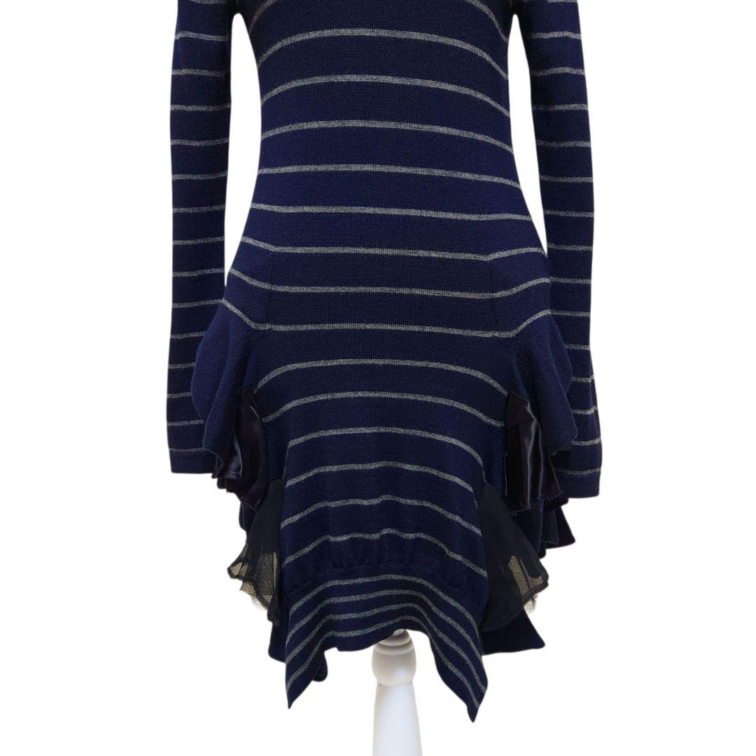 【美品】sacai 変形 ドッキング ニットワンピース ボーダー 日本製 2