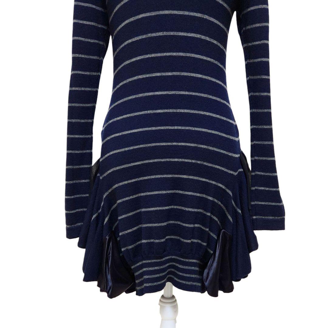 【美品】sacai 変形 ドッキング ニットワンピース ボーダー 日本製 2