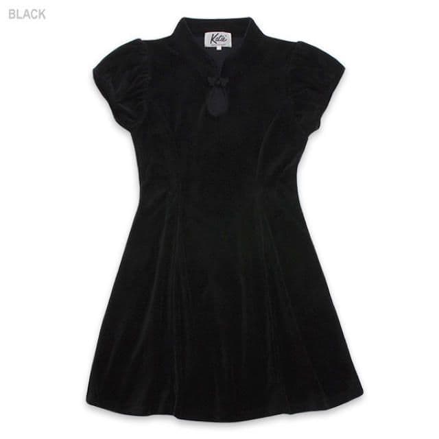 Katie ケイティ DRESS IN VELVET チャイナ ワンピース 黒
