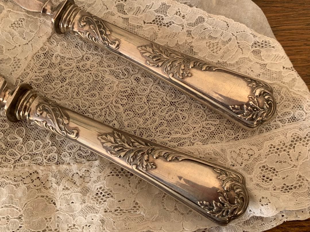 フランスアンティーク　シルバープレート　カトラリー　ペア　ブロカント