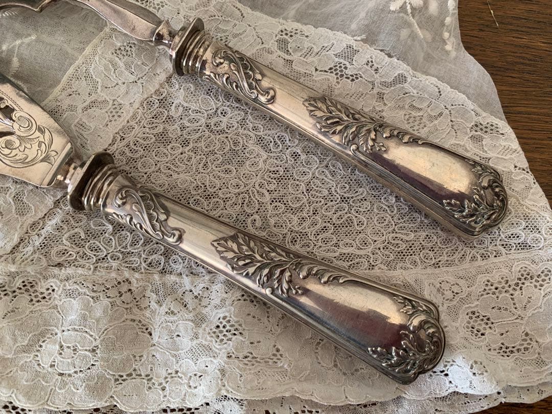 フランスアンティーク　シルバープレート　カトラリー　ペア　ブロカント
