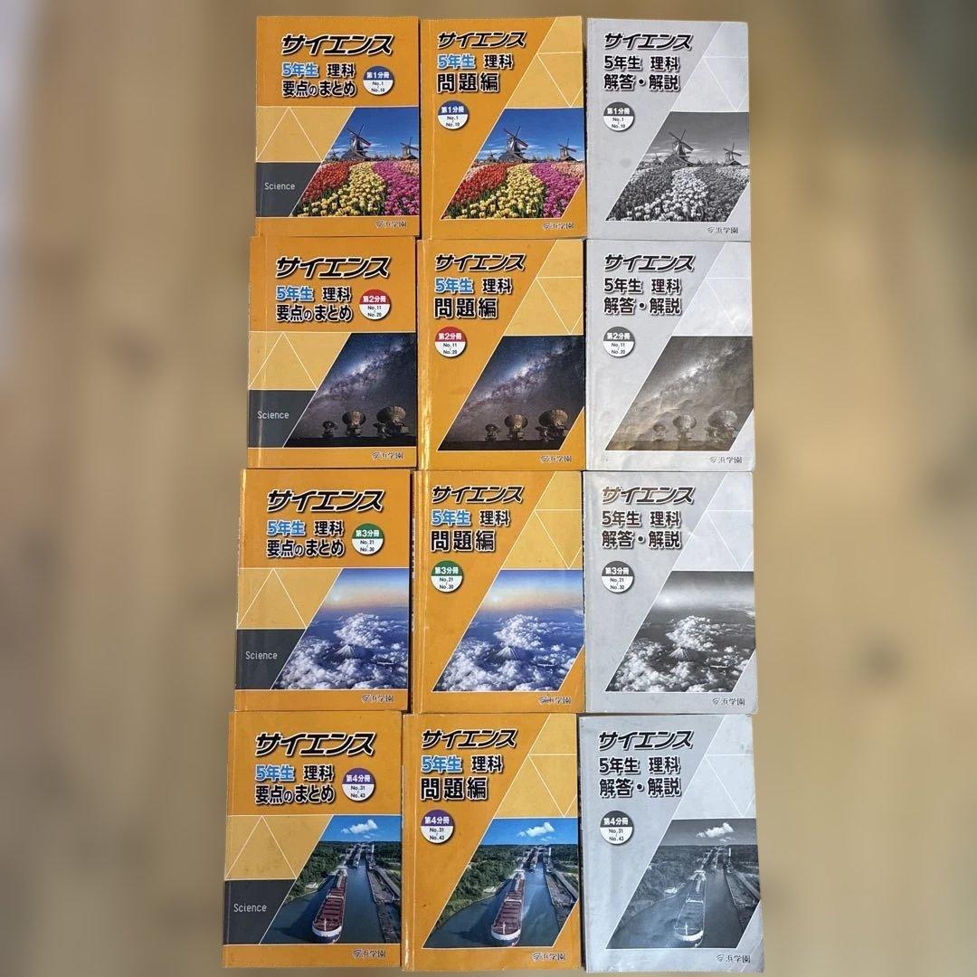 浜学園 サイエンス 5年生 理科 要点のまとめ 問題編 解答編 2024