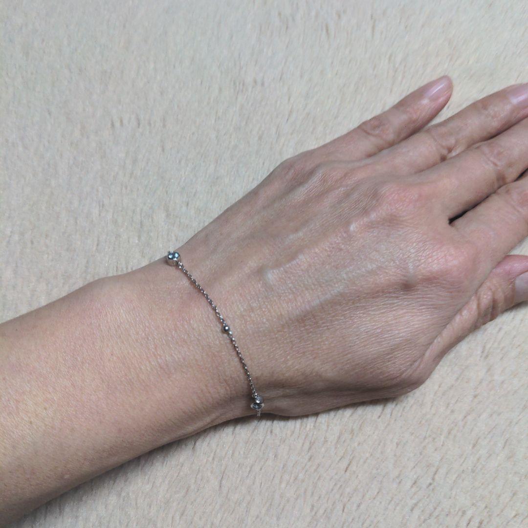 ド*☆様 ヴァンドーム青山　Pt.850　プラチナ　アクアマリンブレスレット　1