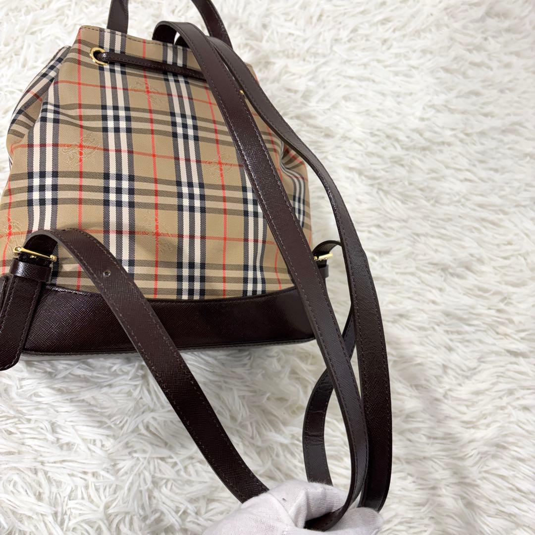 【美品】 バーバリー リュック ノバチェック ゴールド 金具 シャドウホース