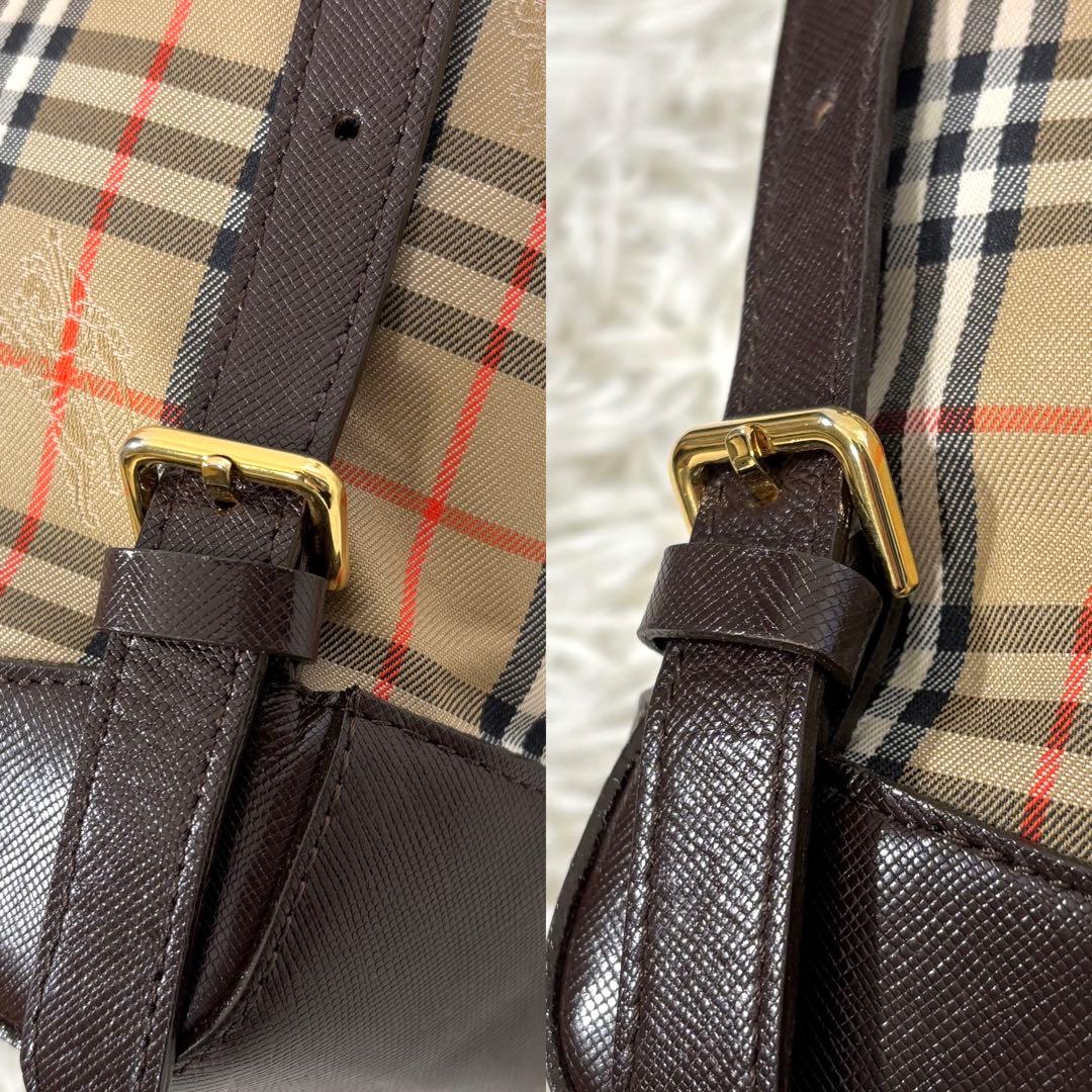 【美品】 バーバリー リュック ノバチェック ゴールド 金具 シャドウホース