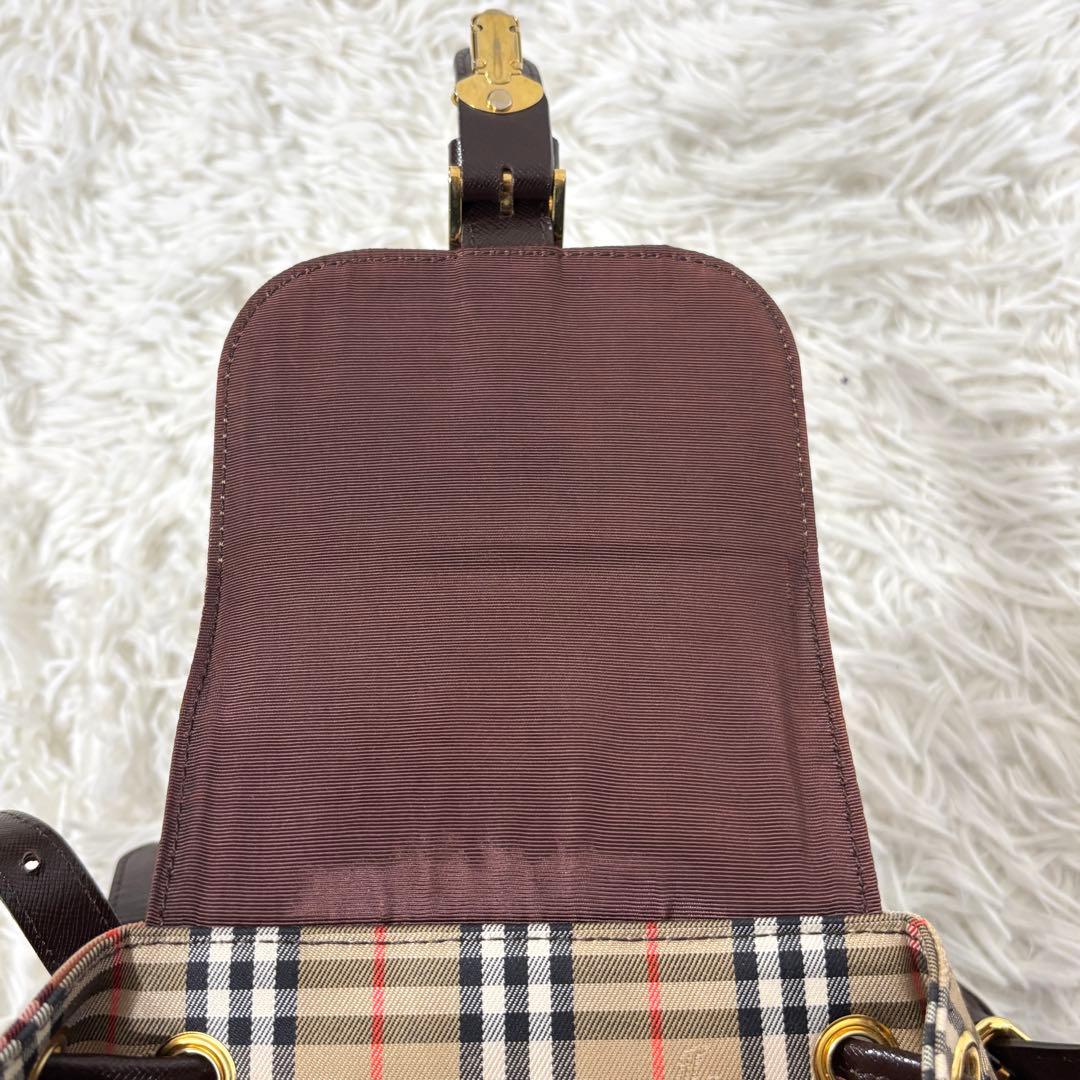 【美品】 バーバリー リュック ノバチェック ゴールド 金具 シャドウホース