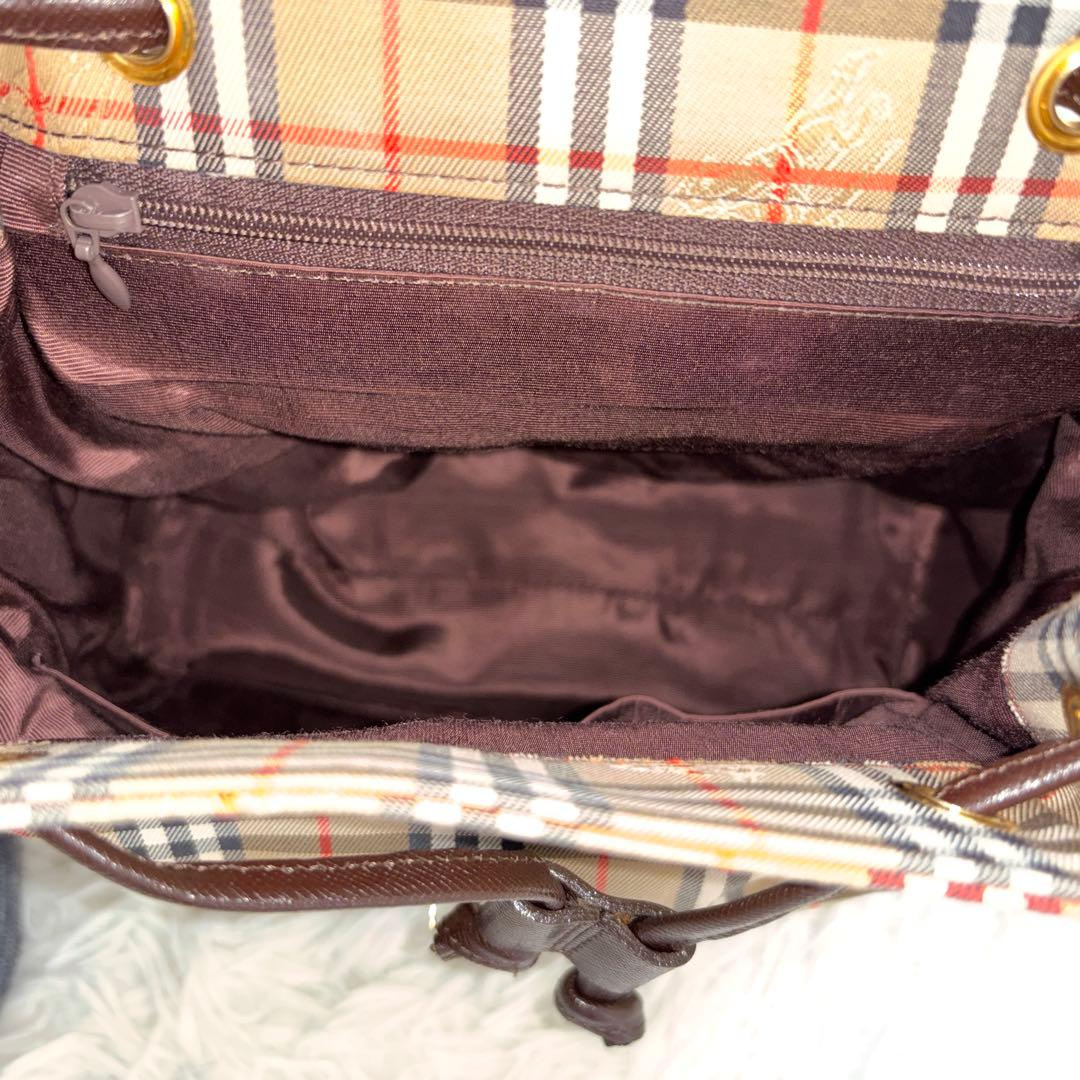 【美品】 バーバリー リュック ノバチェック ゴールド 金具 シャドウホース