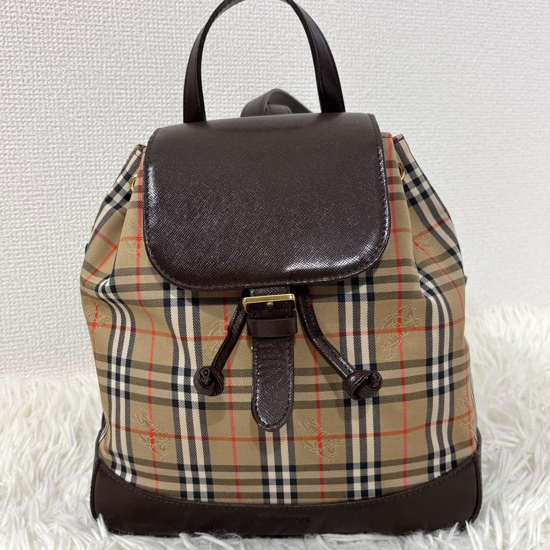 【美品】 バーバリー リュック ノバチェック ゴールド 金具 シャドウホース