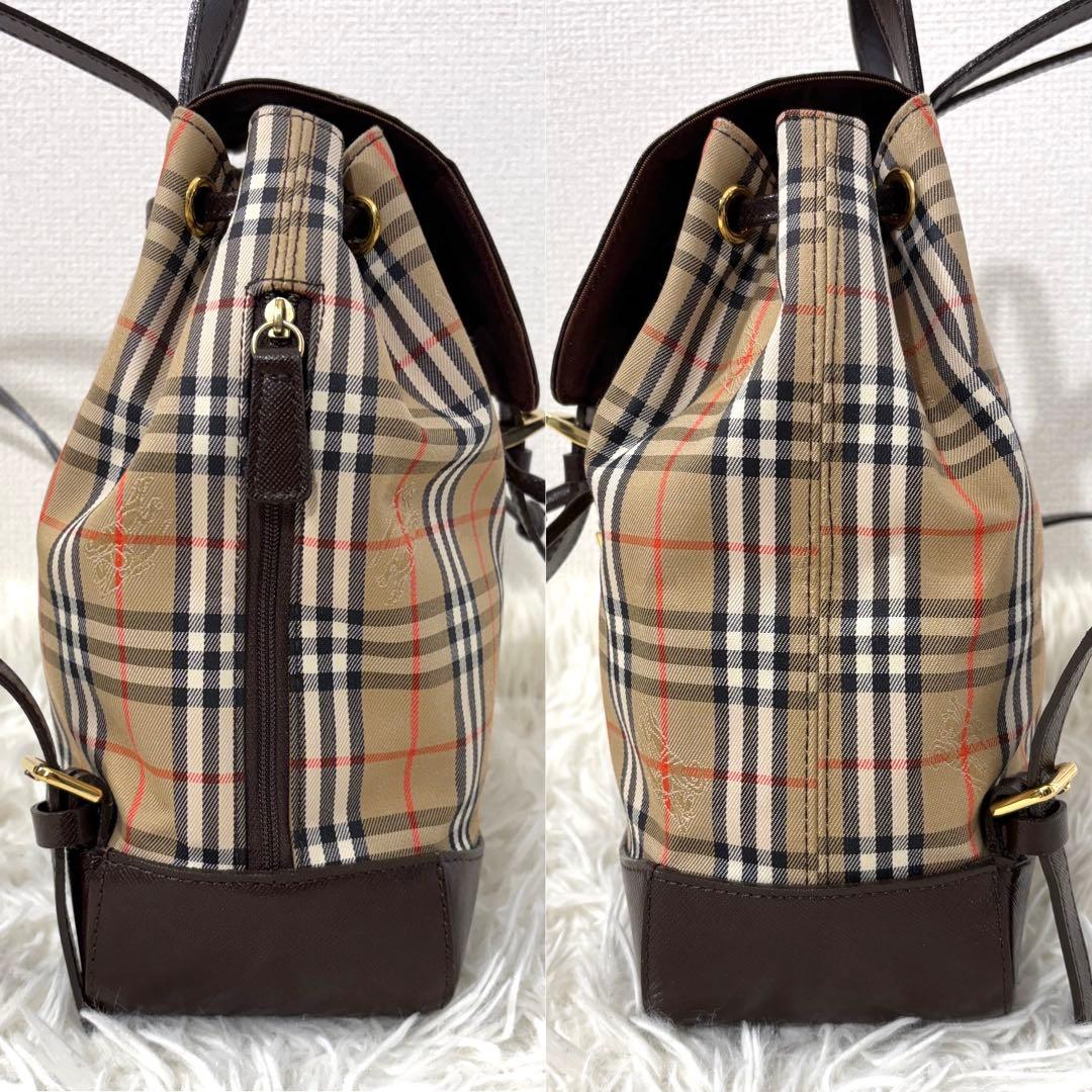 【美品】 バーバリー リュック ノバチェック ゴールド 金具 シャドウホース