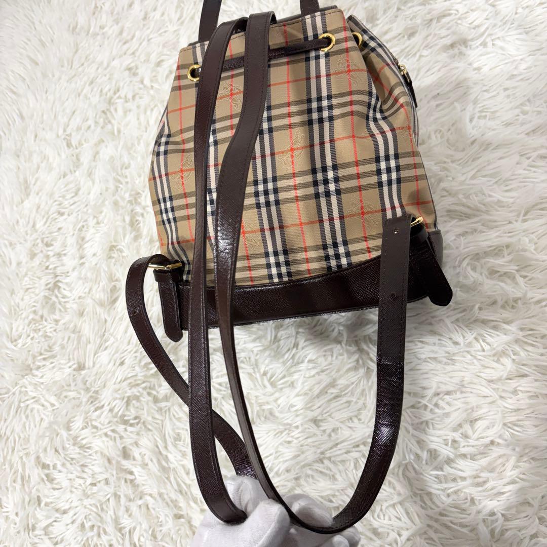 【美品】 バーバリー リュック ノバチェック ゴールド 金具 シャドウホース