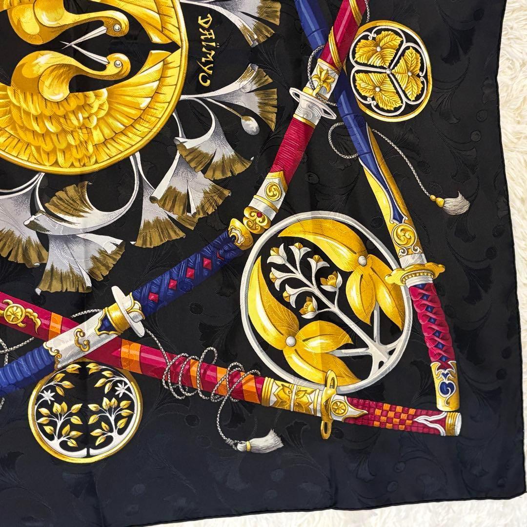 美品　エルメス HERMES カレ90 スカーフ Daimyo 日本モチーフ
