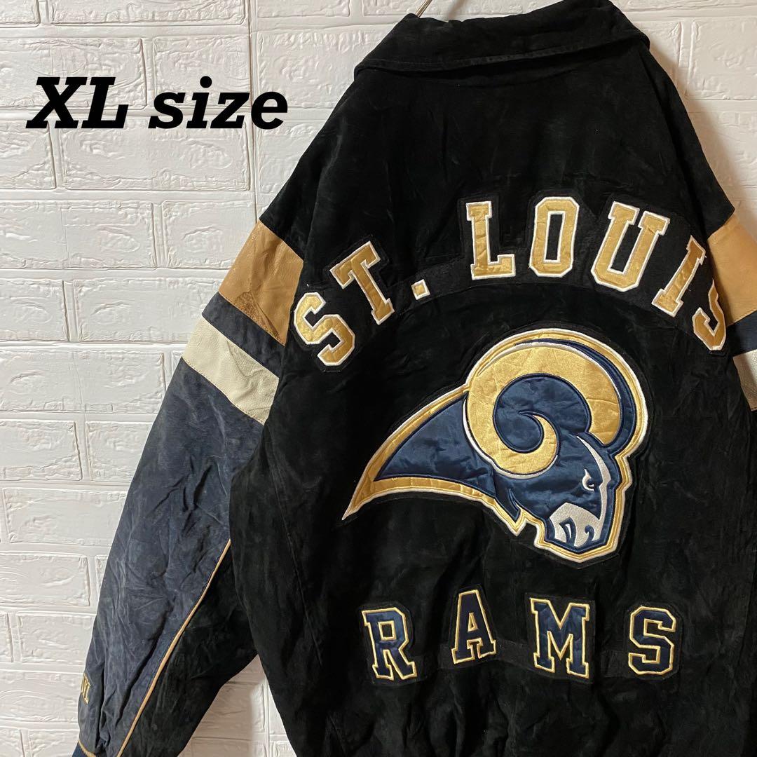 NFL セントルイスラムズ 90s総刺繍レザースタジャン - メルカリ