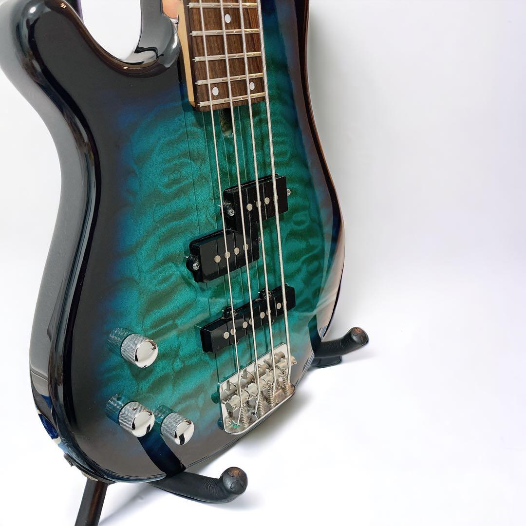 エレキベース 左利き レフティ フェルナンデス 青 緑 かっこいい