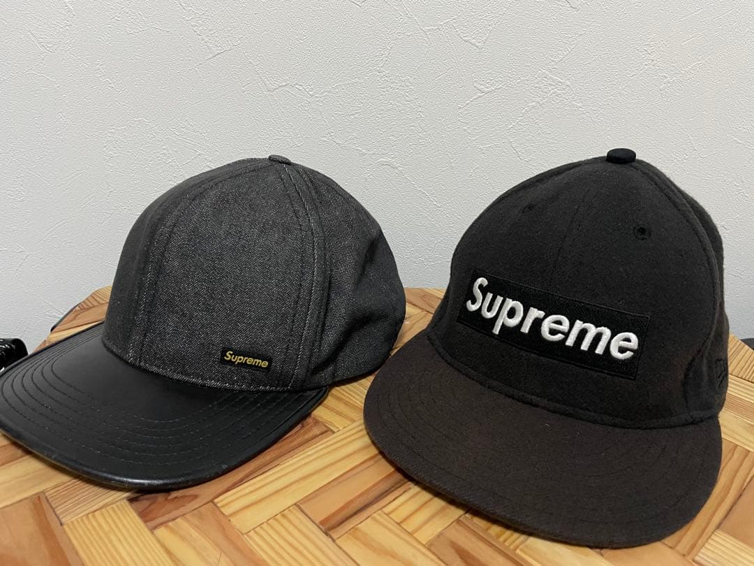 Supreme キャップ 2点セット ブラック