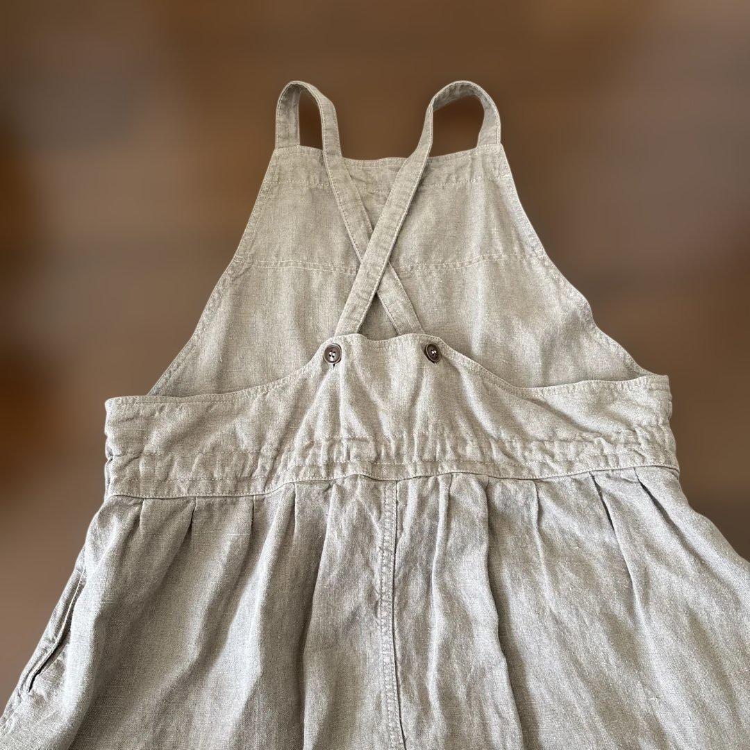 フランスアーメン ARMEN リネン　サロペットスカート サンドベージュ